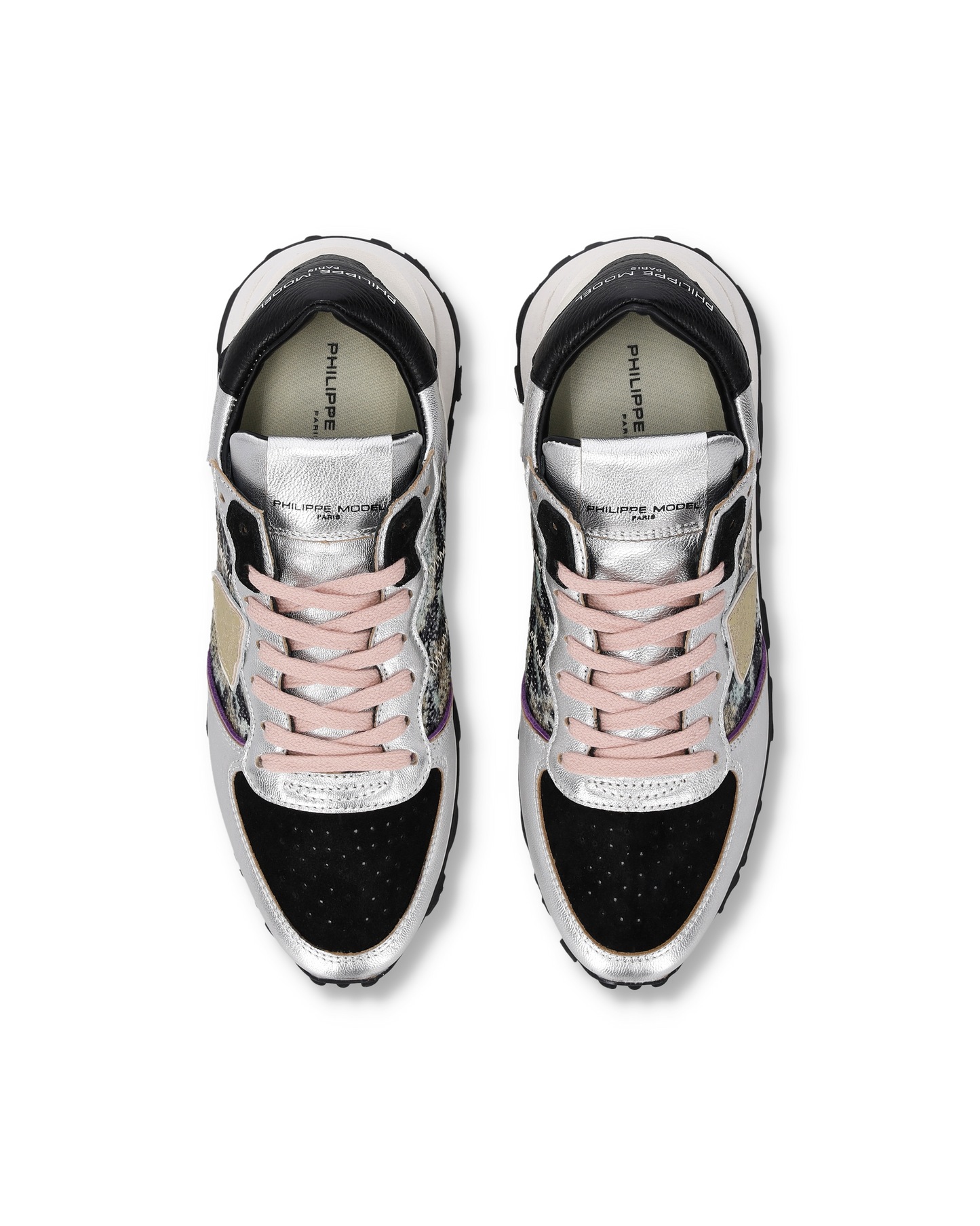 Sneakers Tropez Haute für Damen, Silber Animal-Print Schwarz
