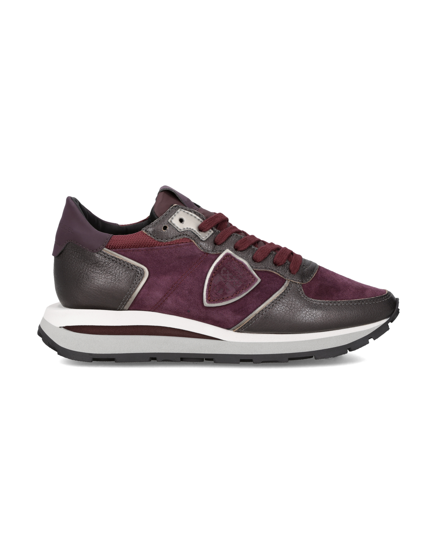 Sneakers Tropez Haute Donna con Fodera in Faux Fur, Bordeaux Grigio 