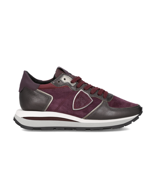 Sneakers Tropez Haute Donna con Fodera in Faux Fur, Bordeaux Grigio 