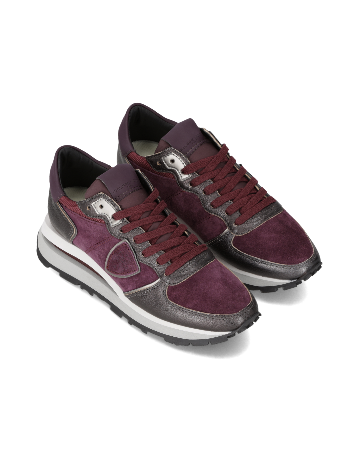 Sneakers Tropez Haute Donna con Fodera in Faux Fur, Bordeaux Grigio 
