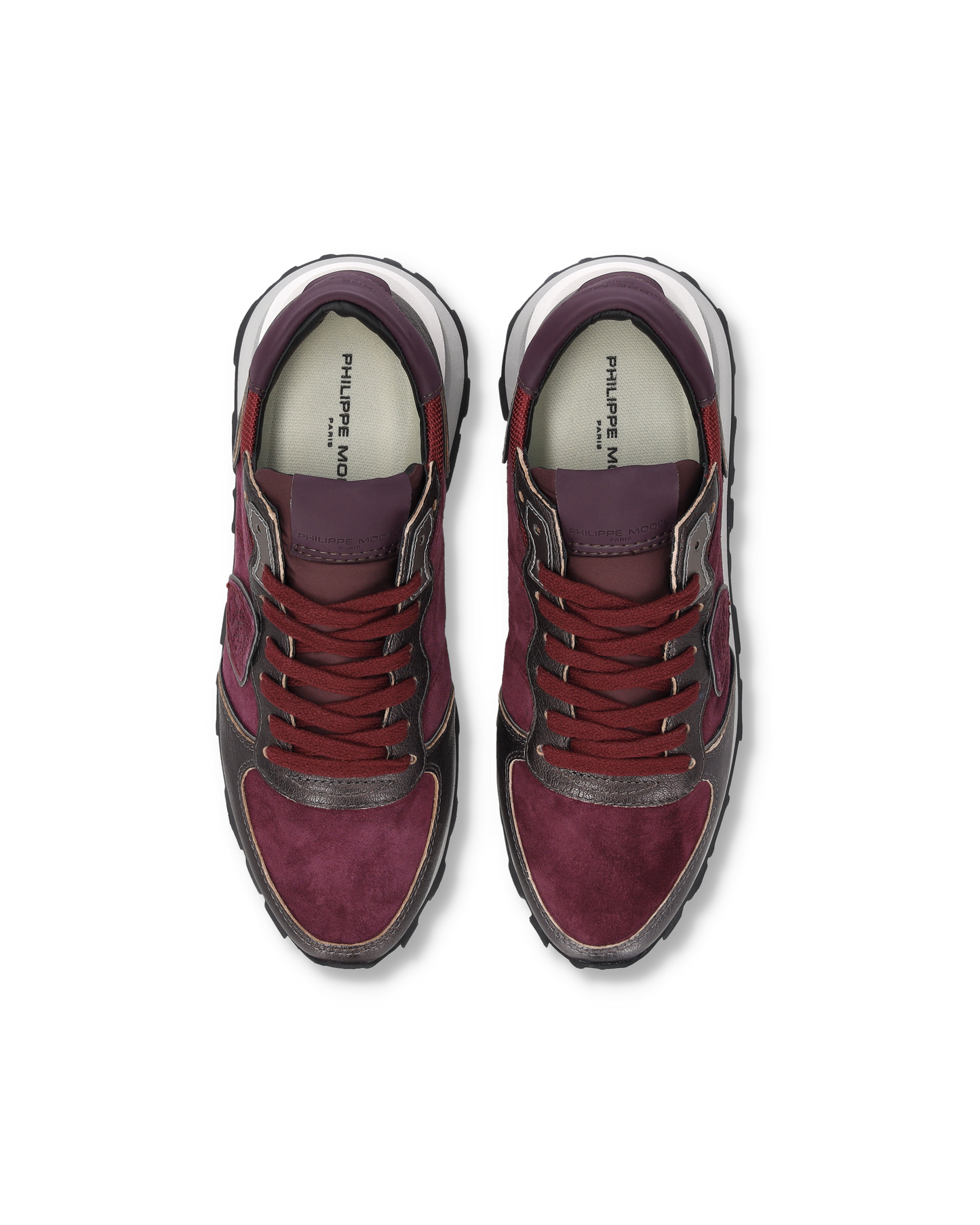 Sneakers Tropez Haute Donna con Fodera in Faux Fur, Bordeaux Grigio 