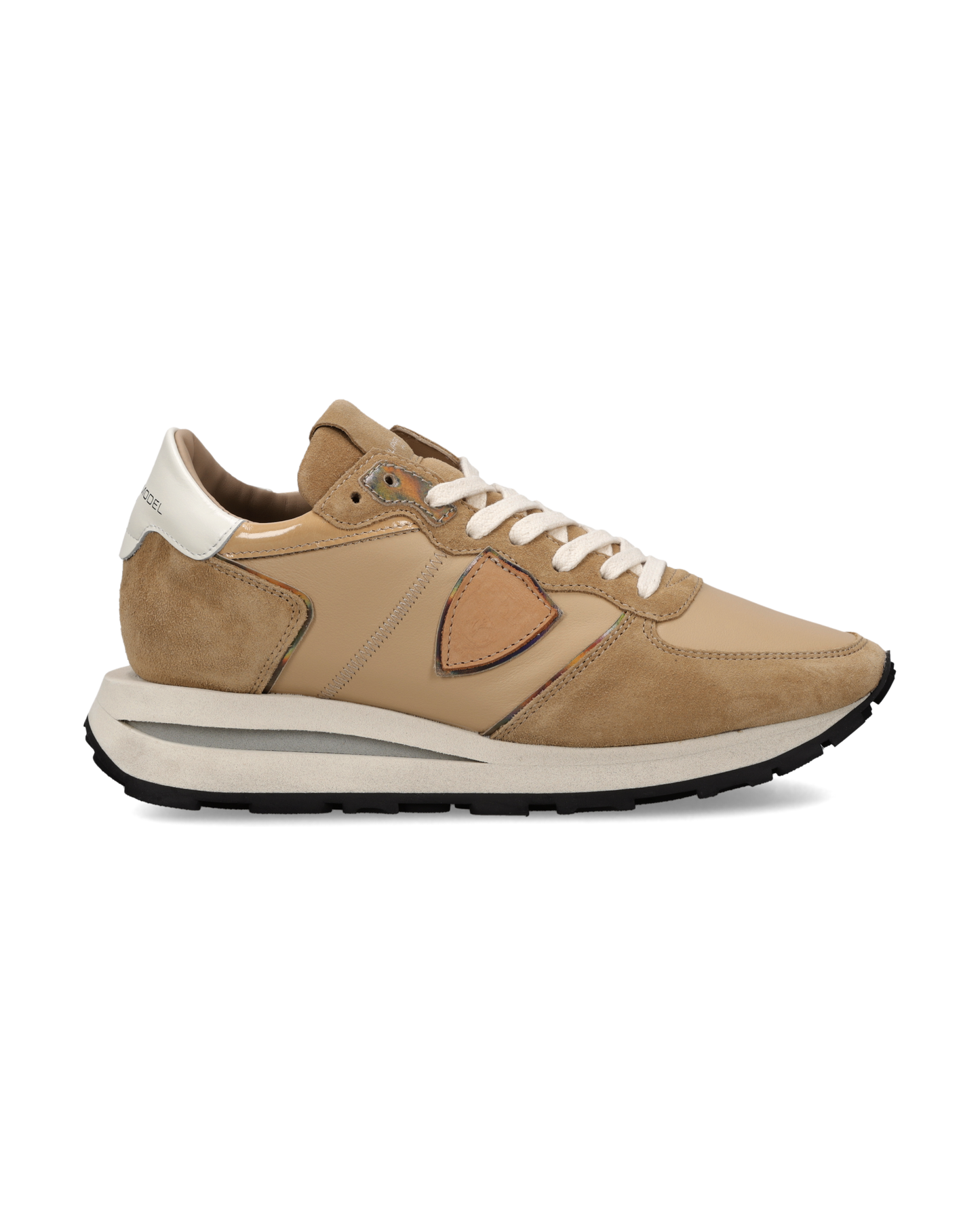 Baskets Tropez Haute Femme, Beige Blanc