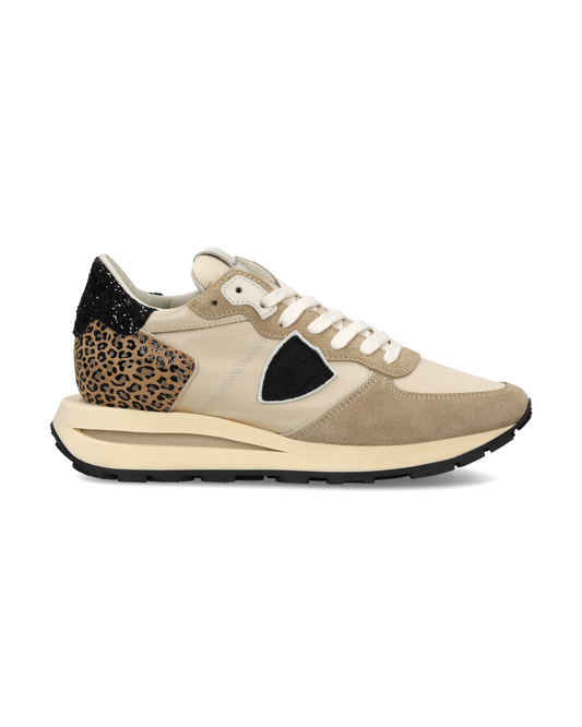 Sneakers Tropez Haute Donna, Sabbia Nero Stampa Animalier 