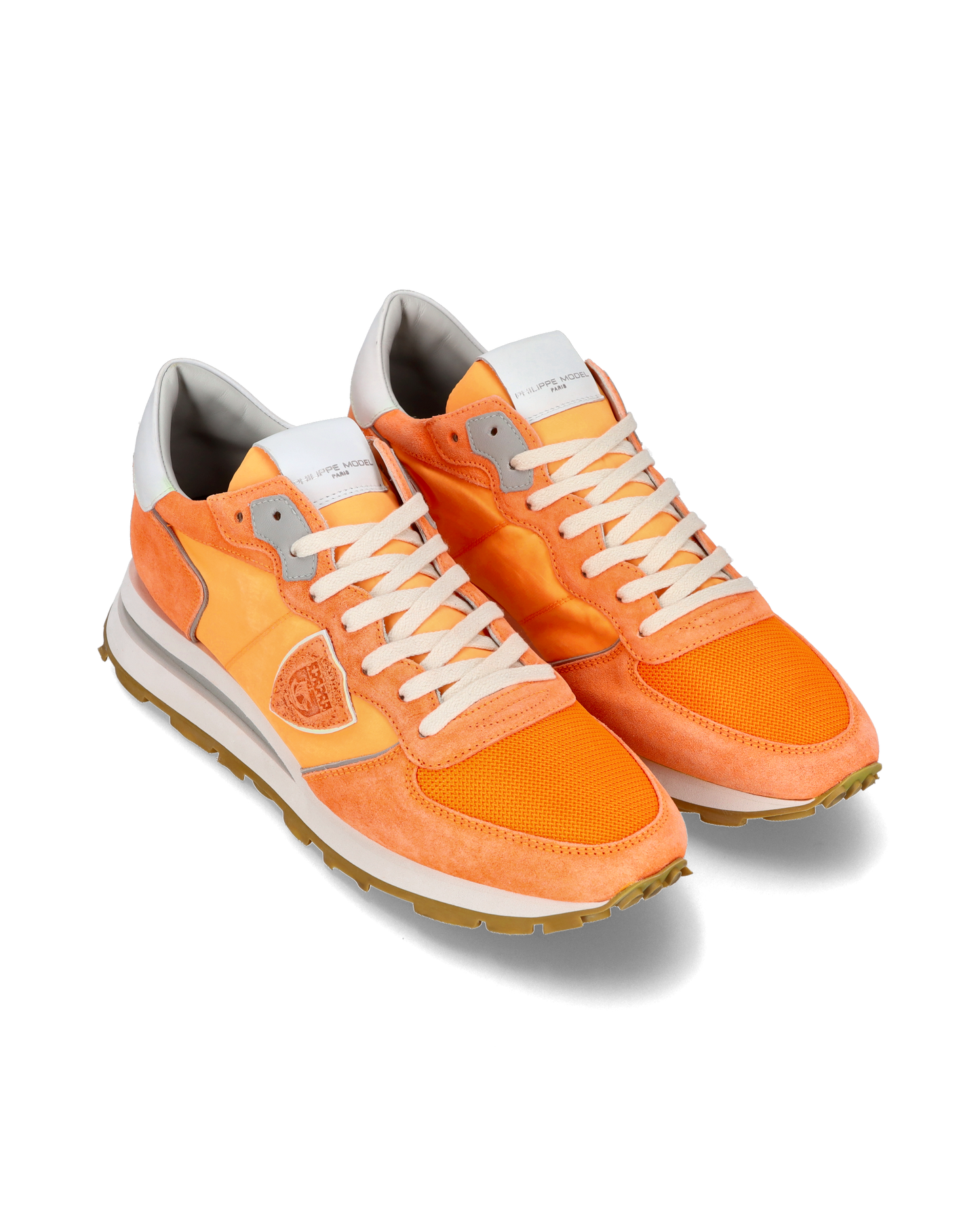 Baskets casual Trpx Haute homme en nylon et cuir, orange