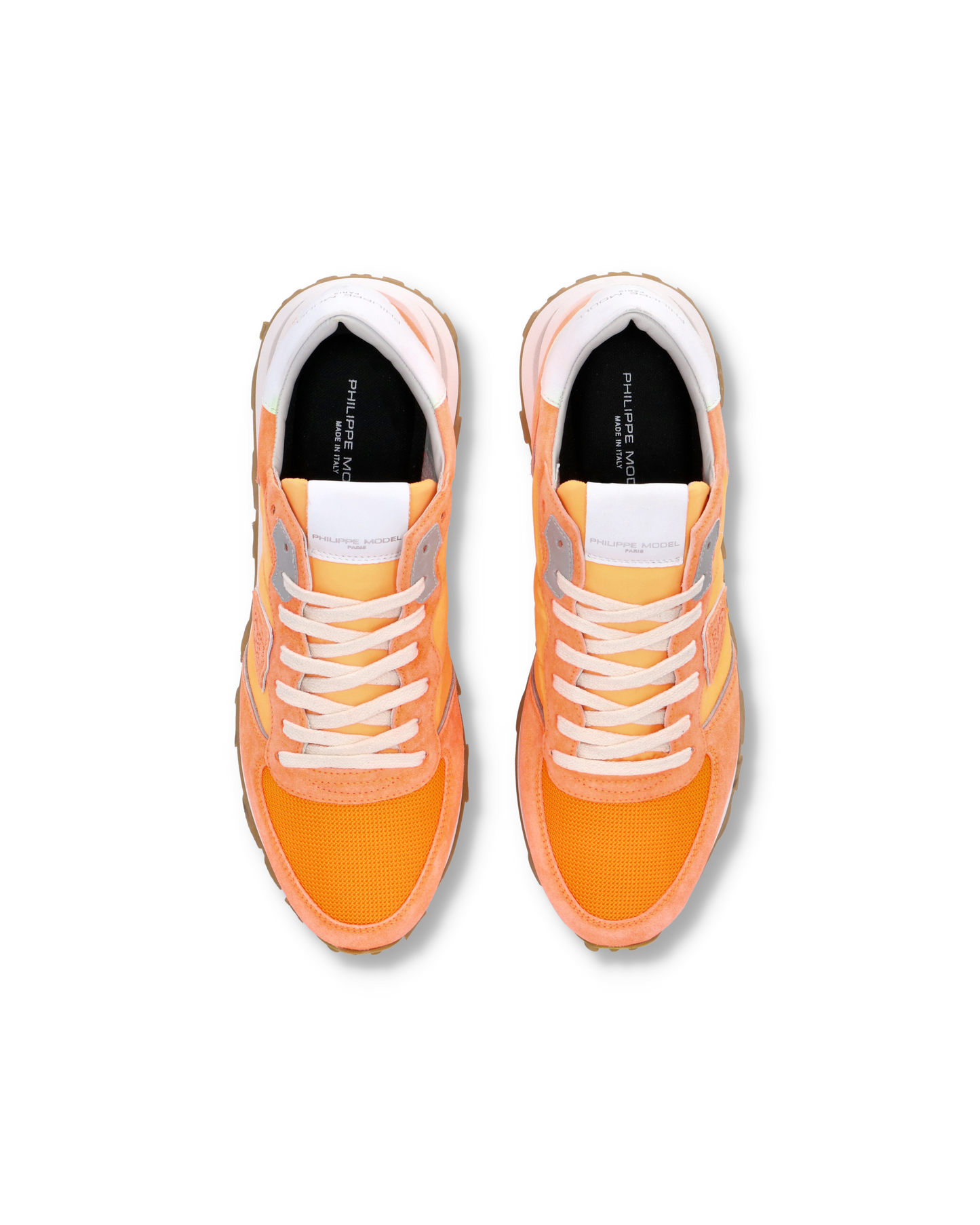 Baskets casual Trpx Haute homme en nylon et cuir, orange