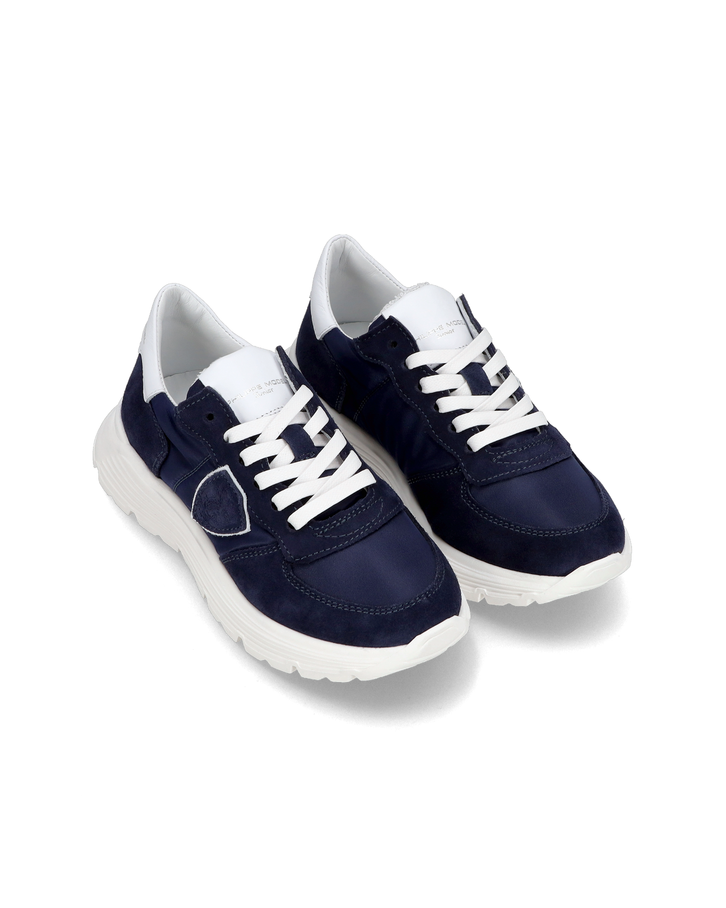 Junior Tropez Low-Top Sneakers in Leather, Blue