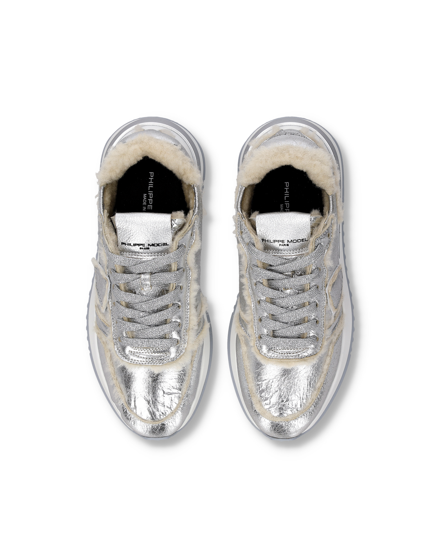 Damessneakers Tropez 2.1 met Een Bovenwerk Van Nepbont, Zilver