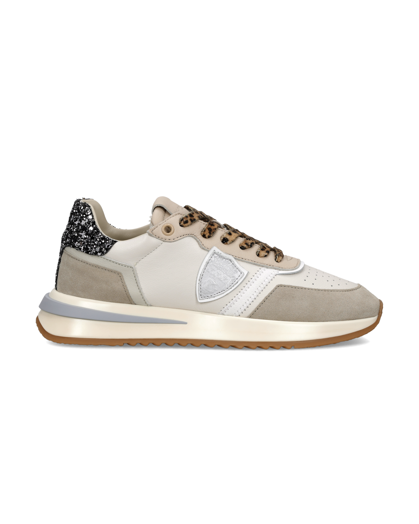 Sneakers Tropez 2.1 Women with glitter heel tab, Sand Black