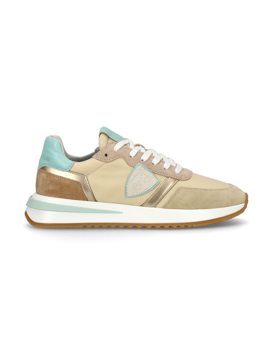 Sneaker casual Tropez 2.1 da donna in nylon e pelle - Turchese e beige