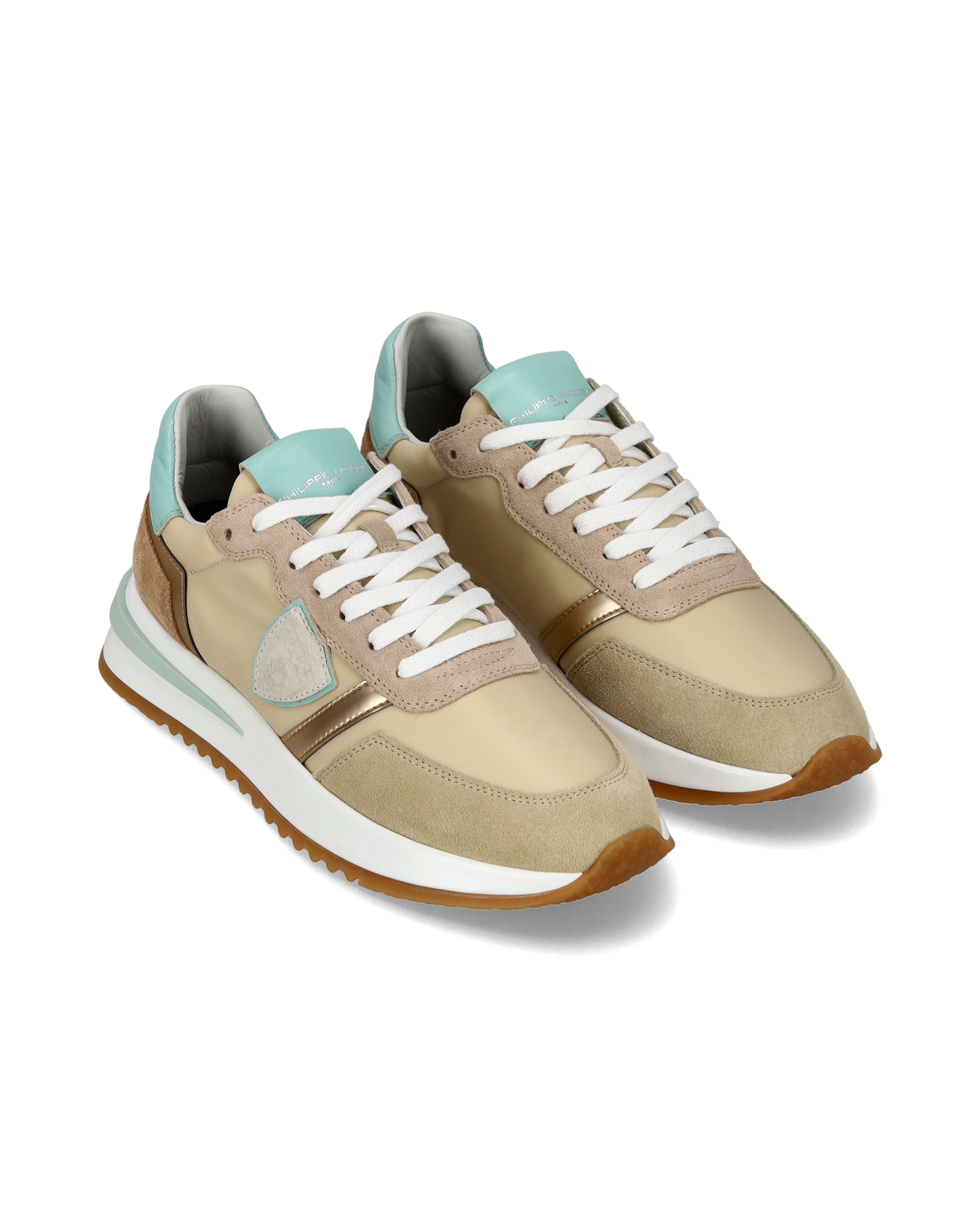 Sneaker casual Tropez 2.1 da donna in nylon e pelle - Turchese e beige