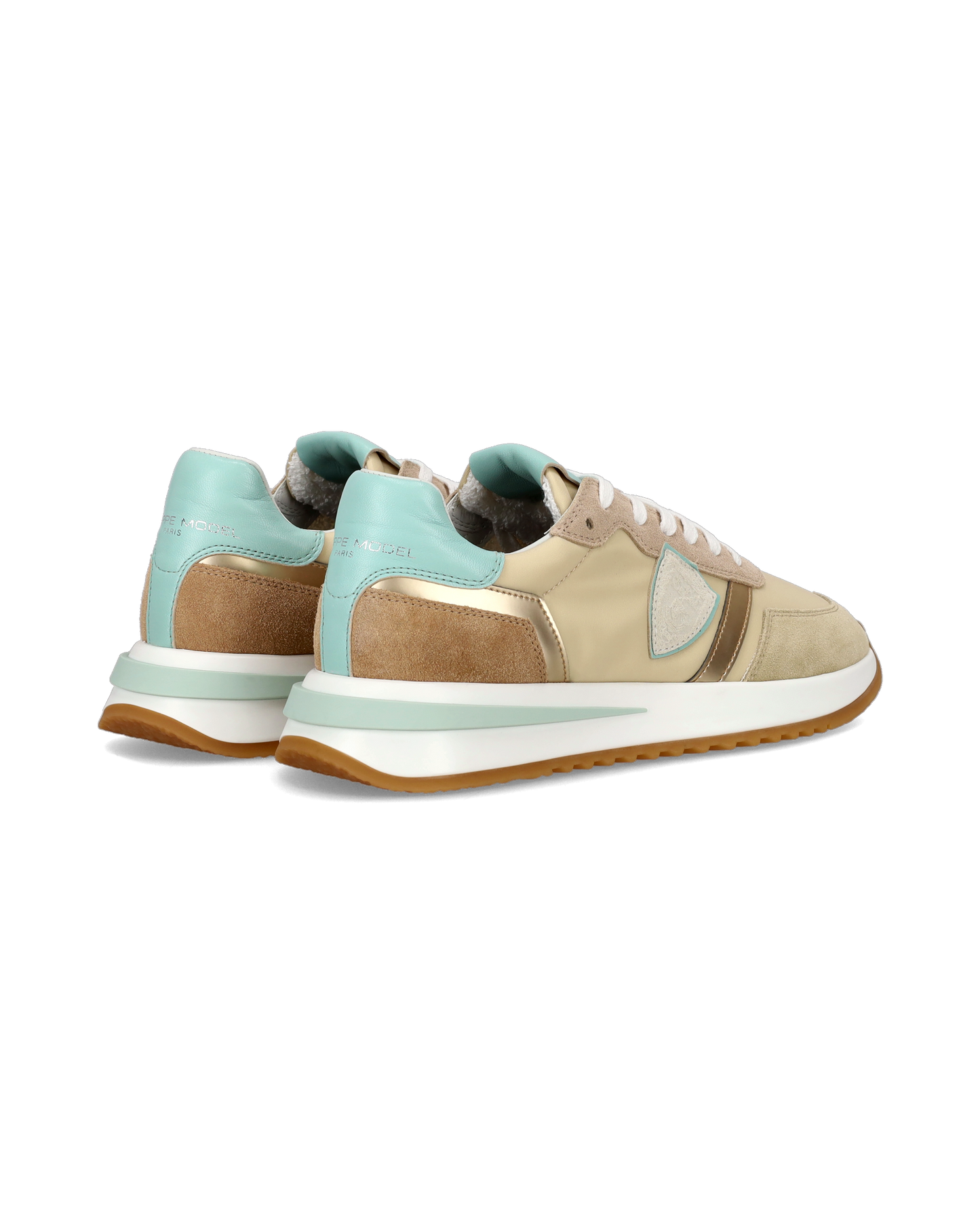 Sneaker casual Tropez 2.1 da donna in nylon e pelle - Turchese e beige