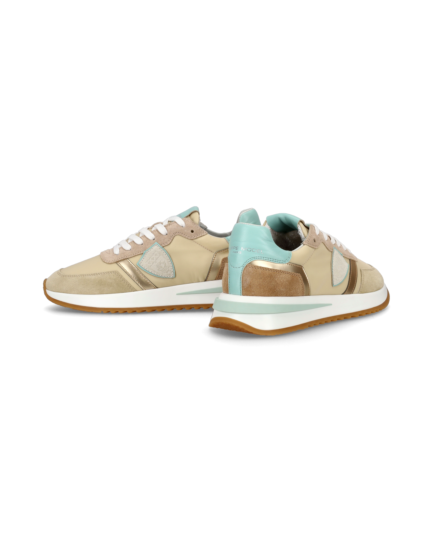 Sneaker casual Tropez 2.1 da donna in nylon e pelle - Turchese e beige