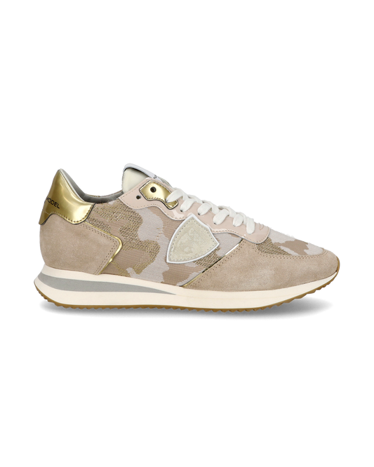 Sneaker casual Trpx da donna in pelle e nylon - Dorato e sabbia