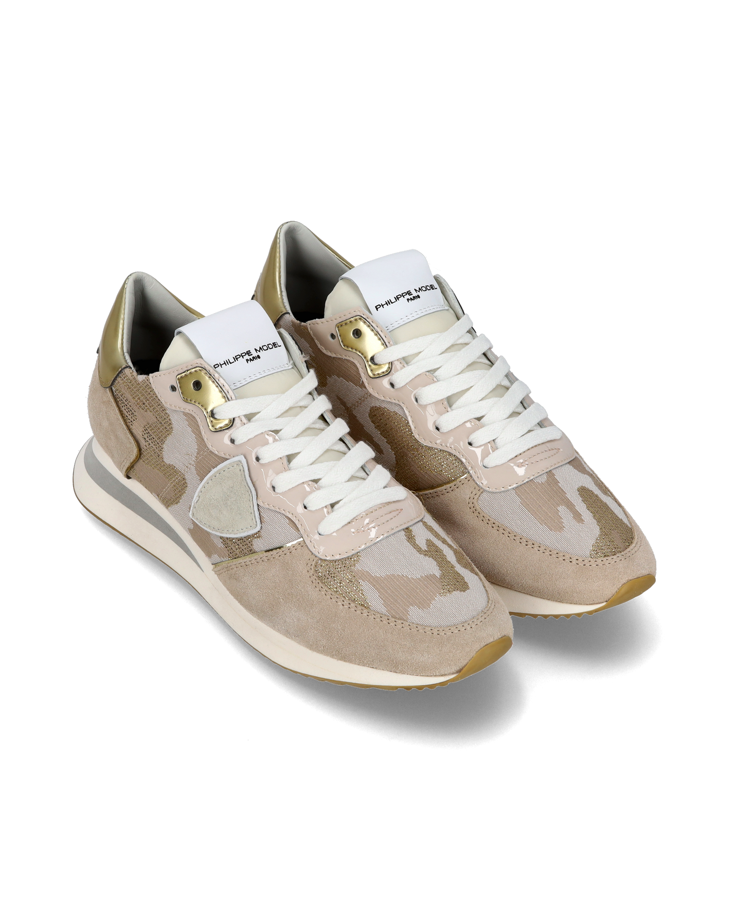 Sneaker casual Trpx da donna in pelle e nylon - Dorato e sabbia