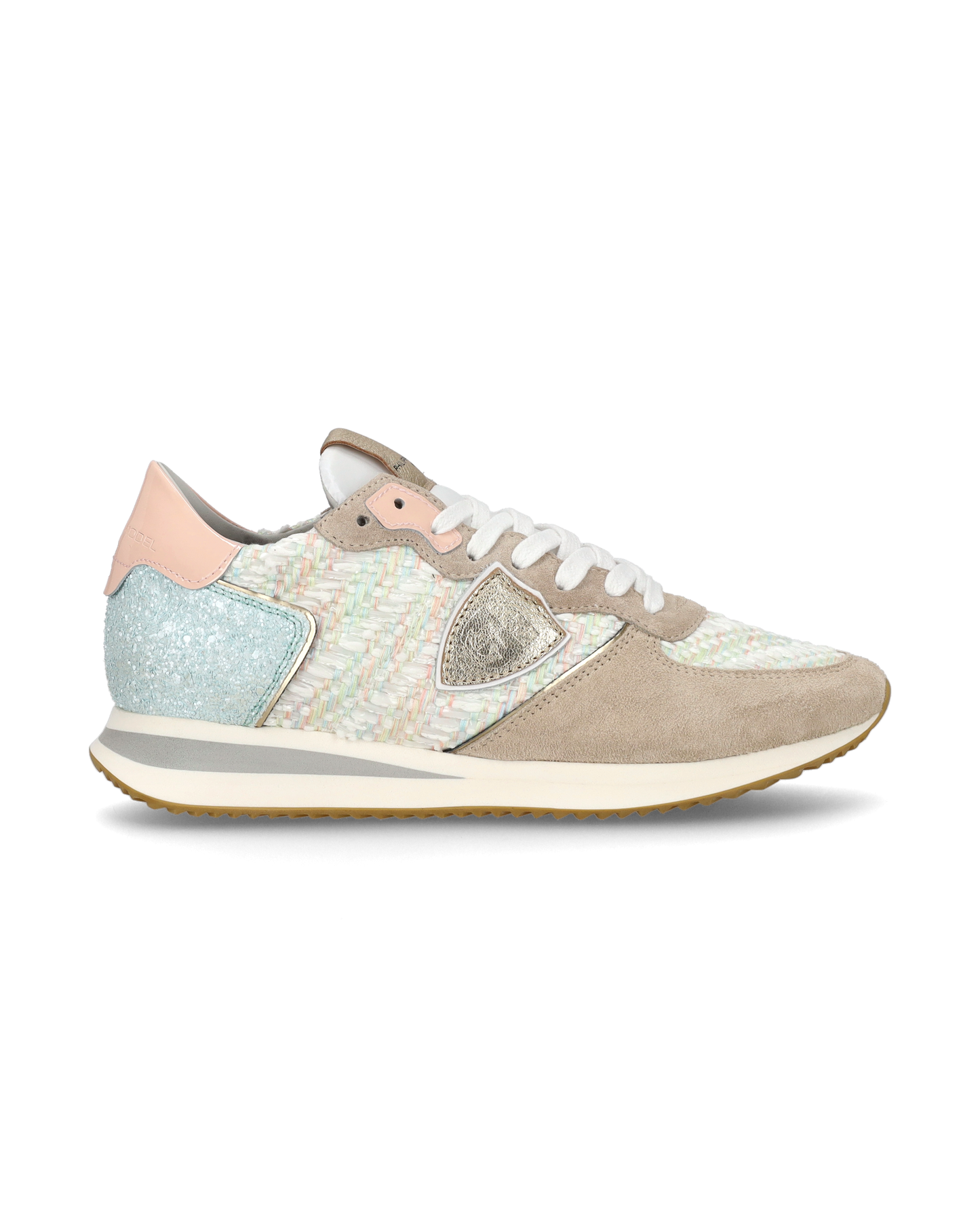 Baskets casual Trpx femme en tissu, vert turquoise et beige