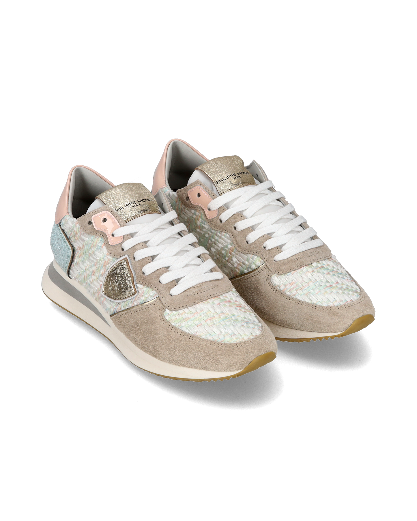 Baskets casual Trpx femme en tissu, vert turquoise et beige