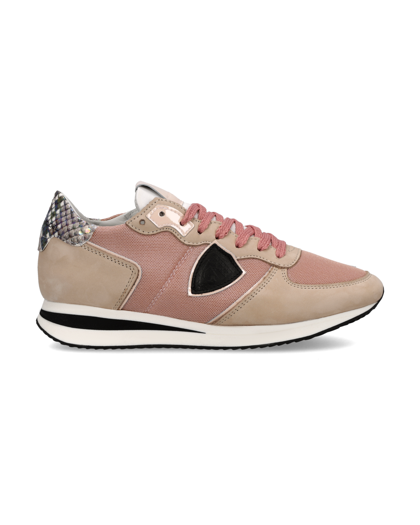 Damessneakers Trpx met Slangenprint Inzet, Nude Oudroze