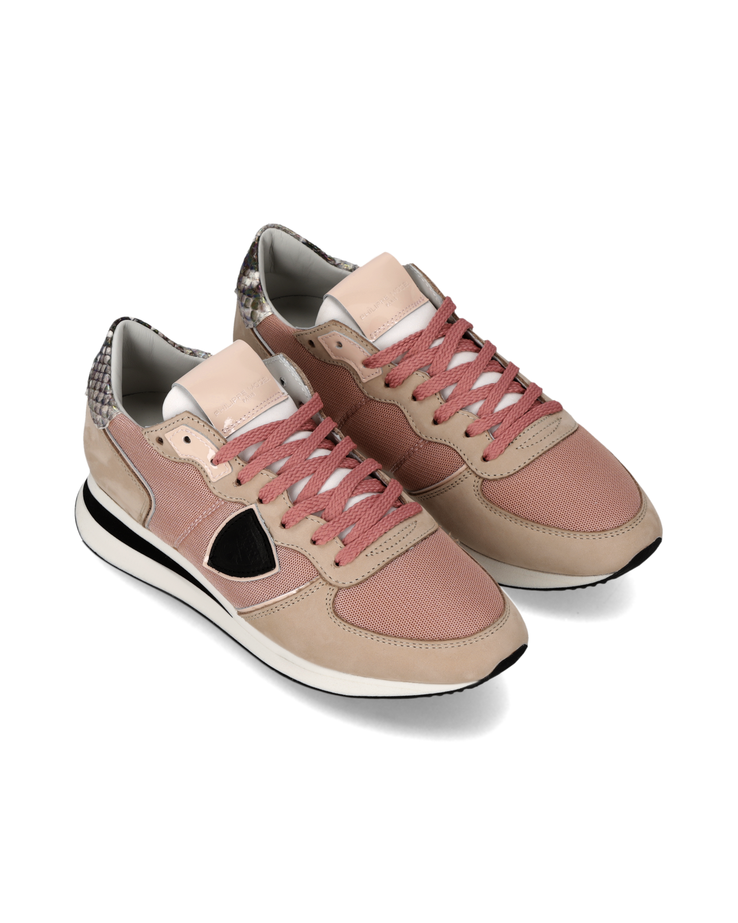 Damessneakers Trpx met Slangenprint Inzet, Nude Oudroze