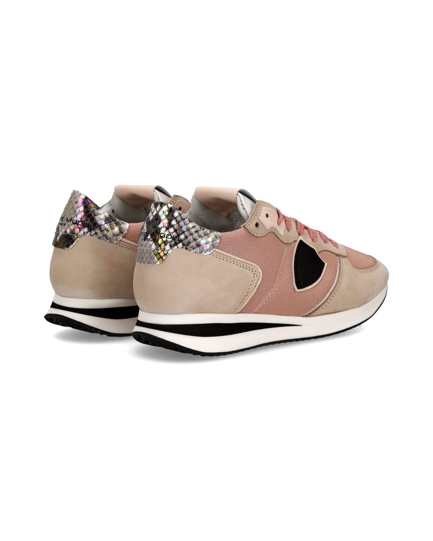 Damessneakers Trpx met Slangenprint Inzet, Nude Oudroze