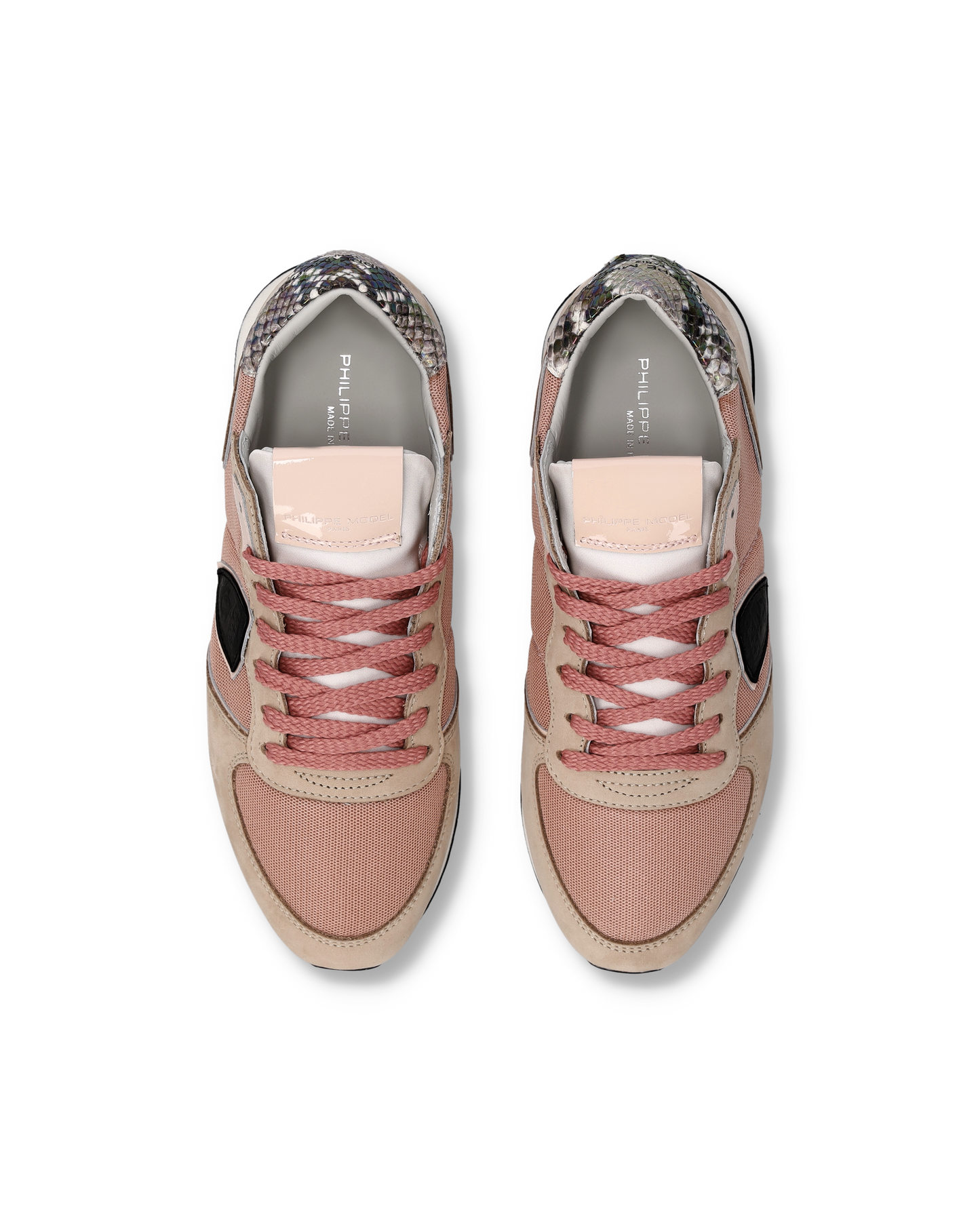 Damessneakers Trpx met Slangenprint Inzet, Nude Oudroze
