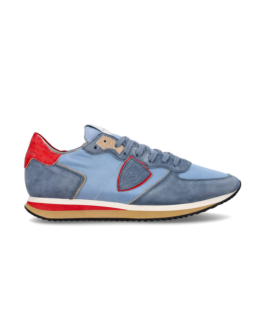 Sneaker casual Trpx da uomo in nylon e pelle Nabuk - Azzurro