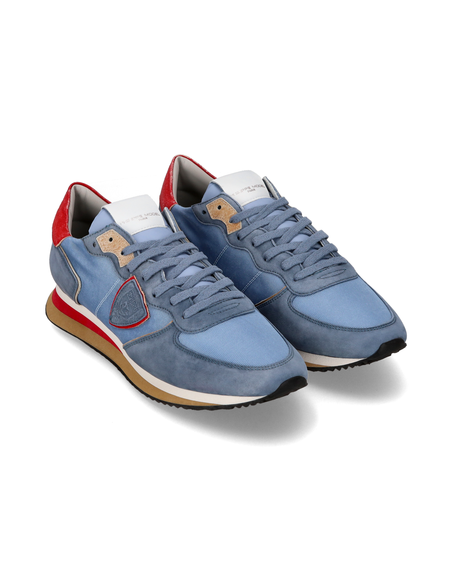 Sneaker casual Trpx da uomo in nylon e pelle Nabuk - Azzurro