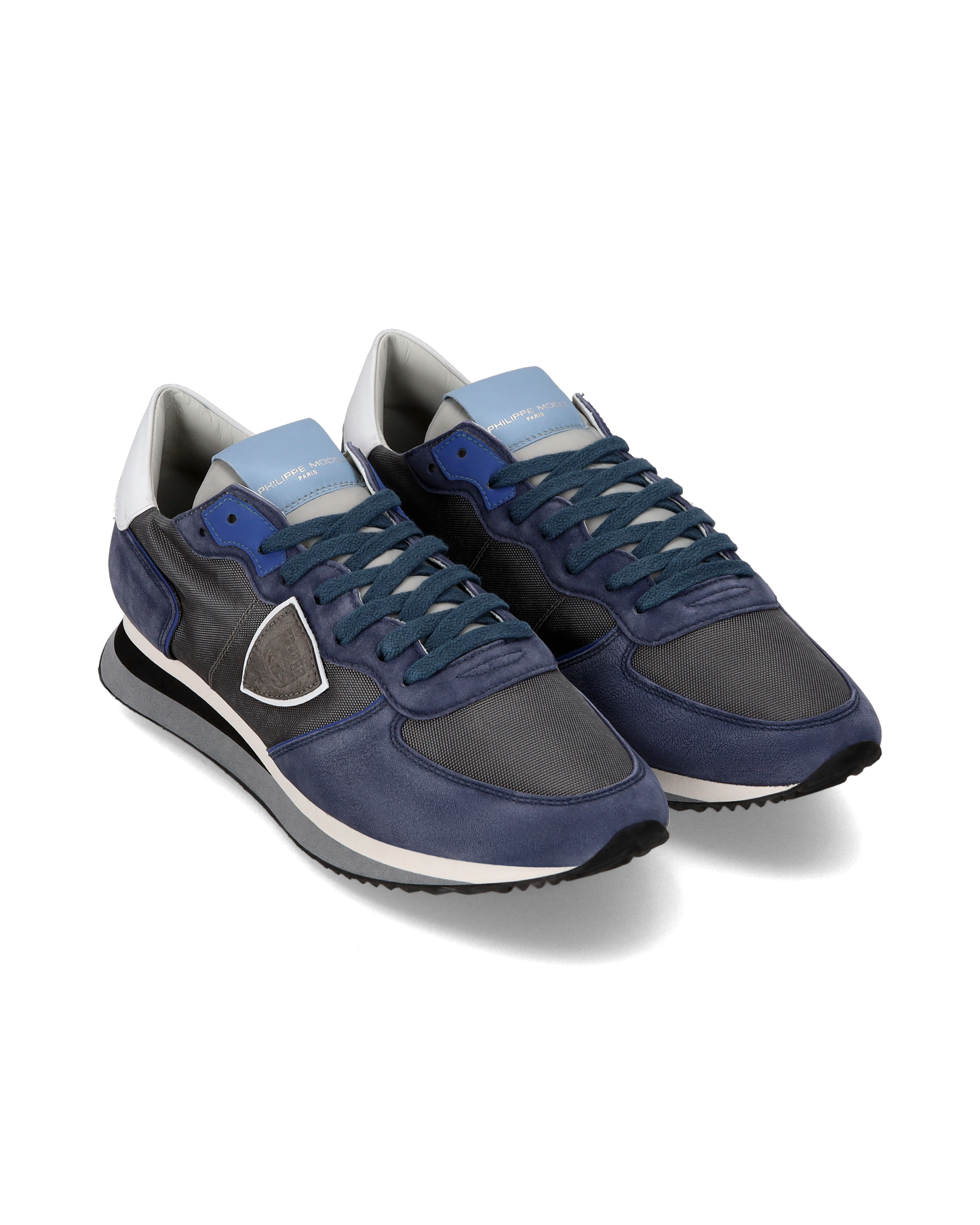 Baskets casual Trpx homme en nylon et nubuck, bleu