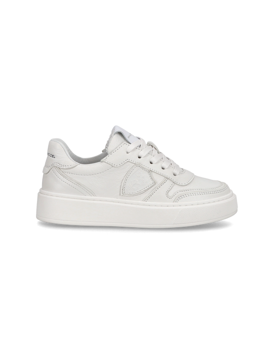 Sneakers basse Junior Nice in pelle, Bianco