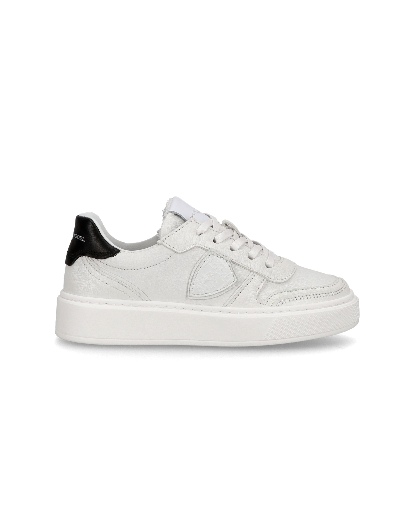 Sneakers basse Nice da Ragazzi in pelle, Bianco Nero