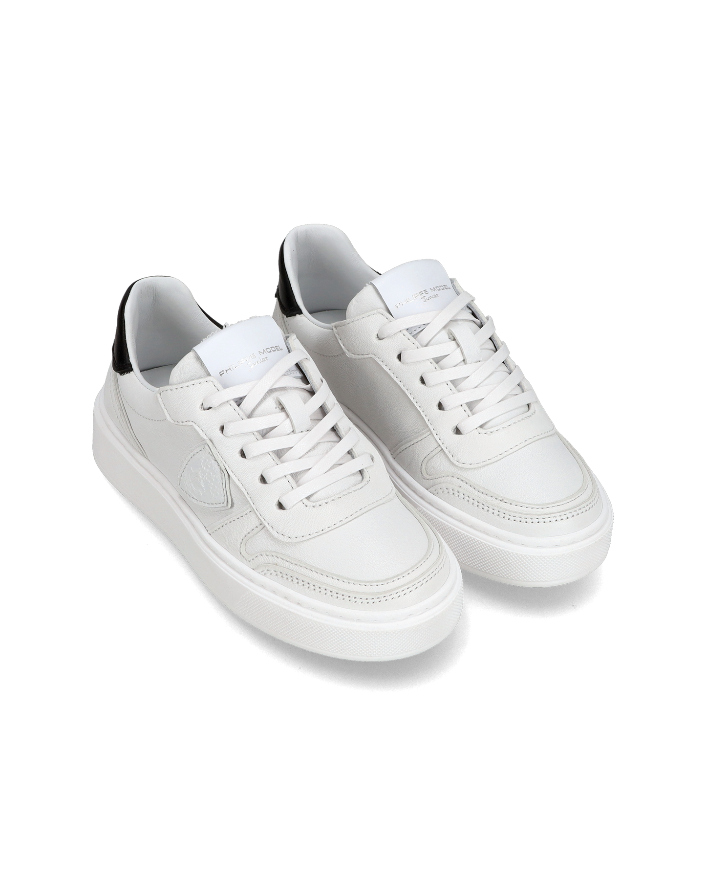 Sneakers basse Nice da Ragazzi in pelle, Bianco Nero