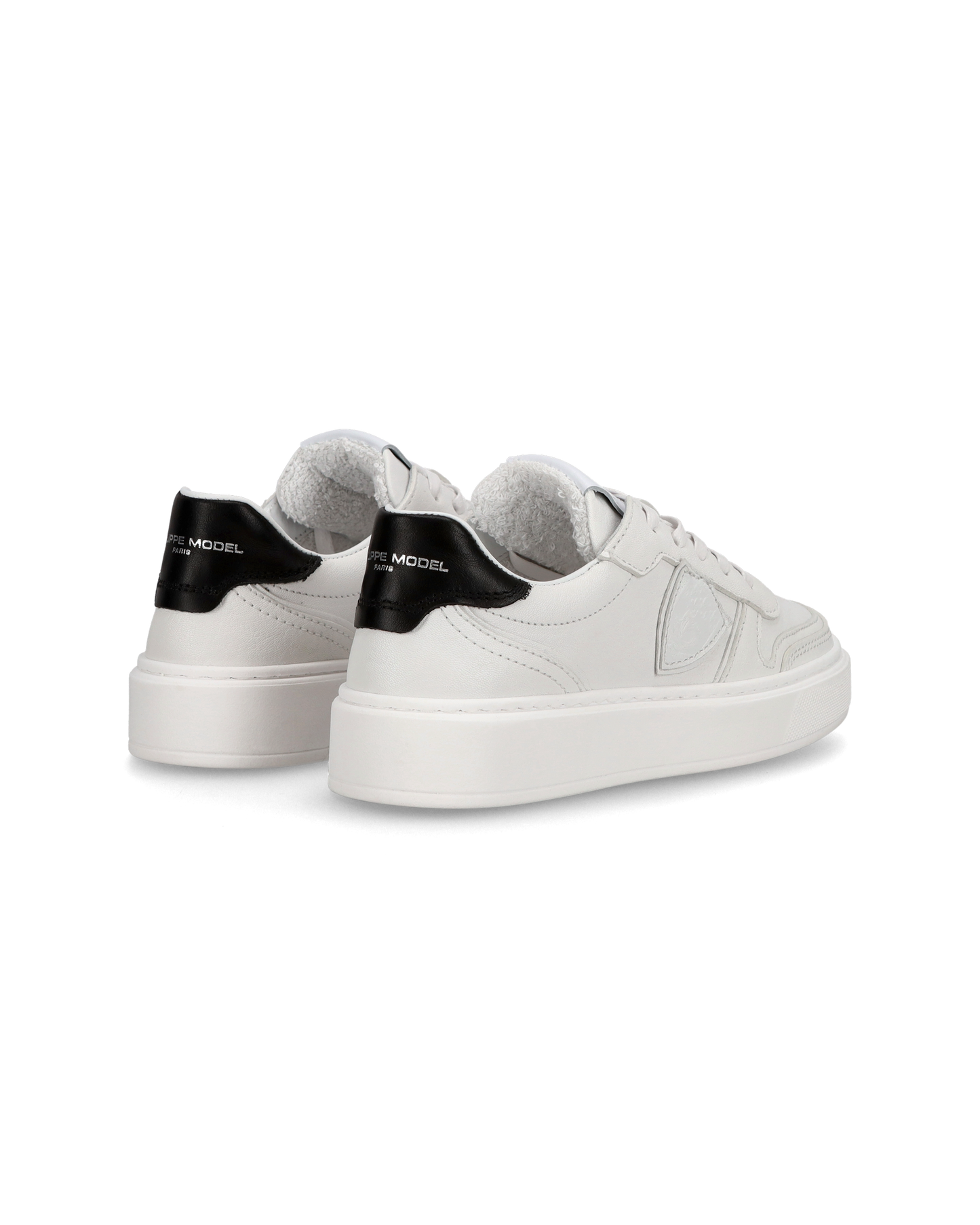 Sneakers basse Nice da Ragazzi in pelle, Bianco Nero