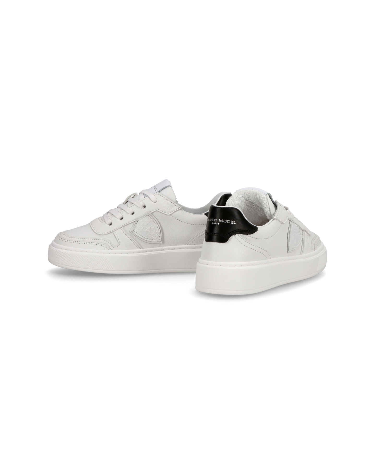 Sneakers basse Nice da Ragazzi in pelle, Bianco Nero