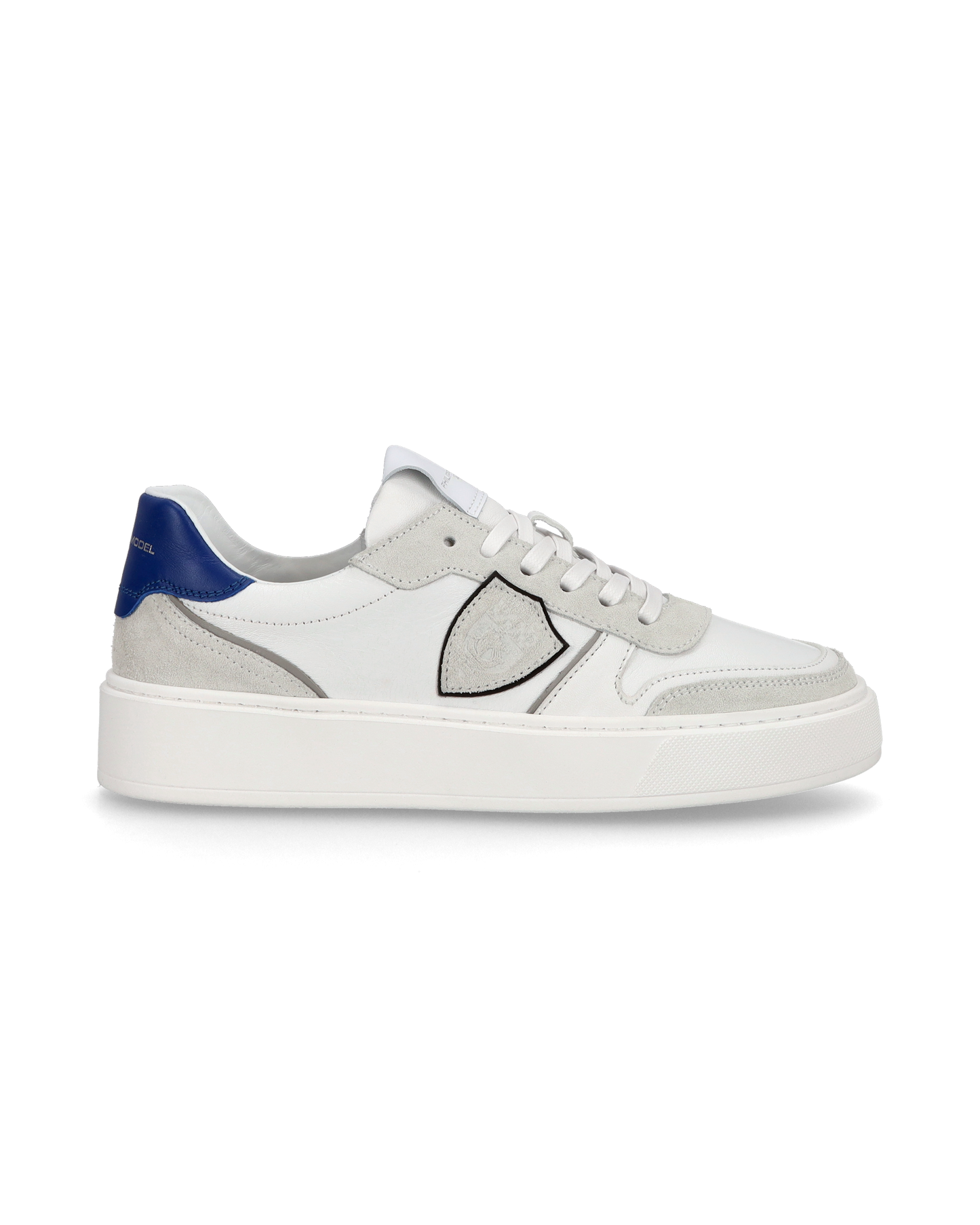 Junior Nice Low-Top Sneakers in Leather, White Blue