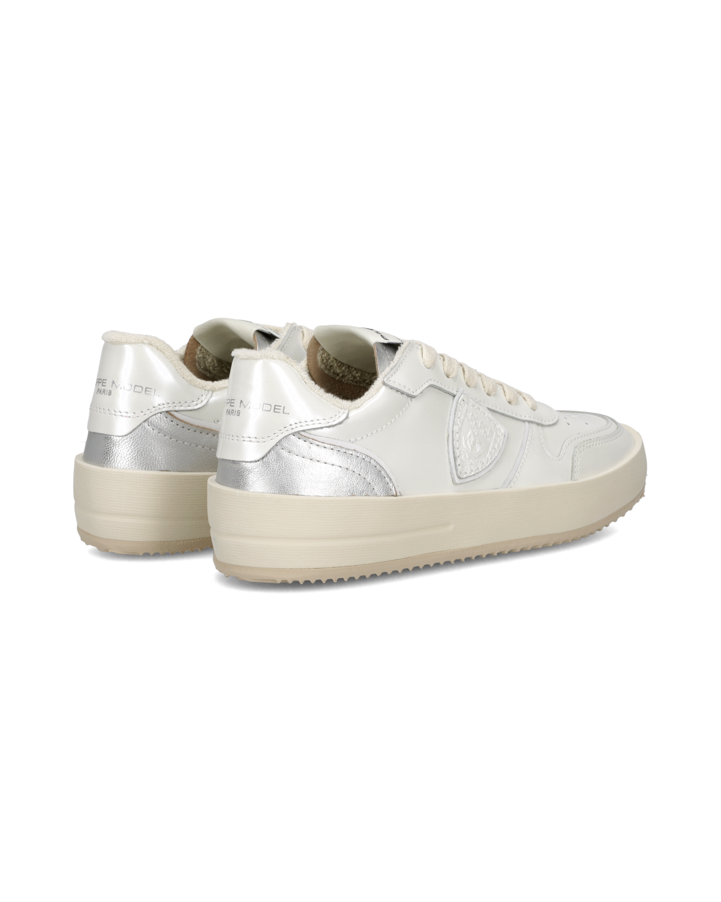 Sneakers Nice Donna, Bianco Argento