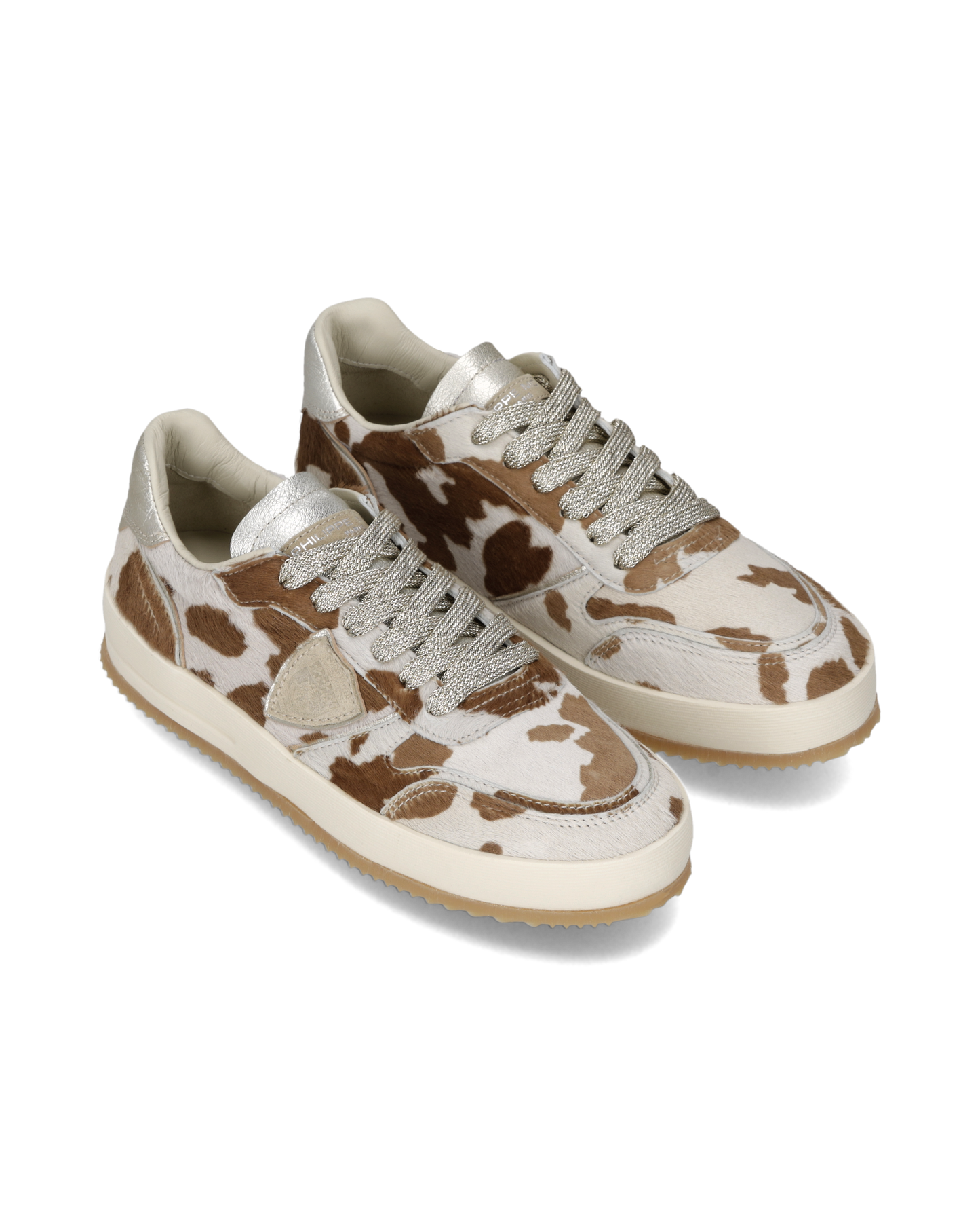 Sneakers Nice Tennis Women with Animal Print, White Brown
