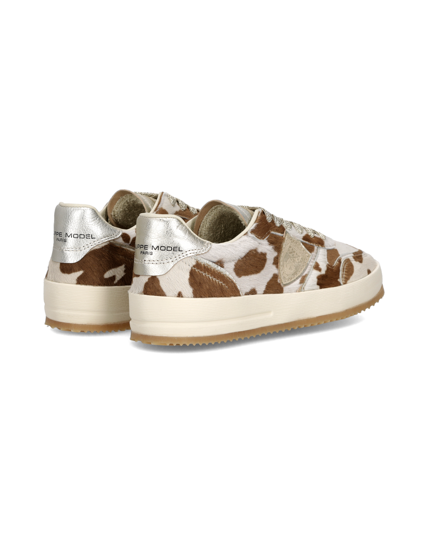Sneakers Nice Tennis Women with Animal Print, White Brown