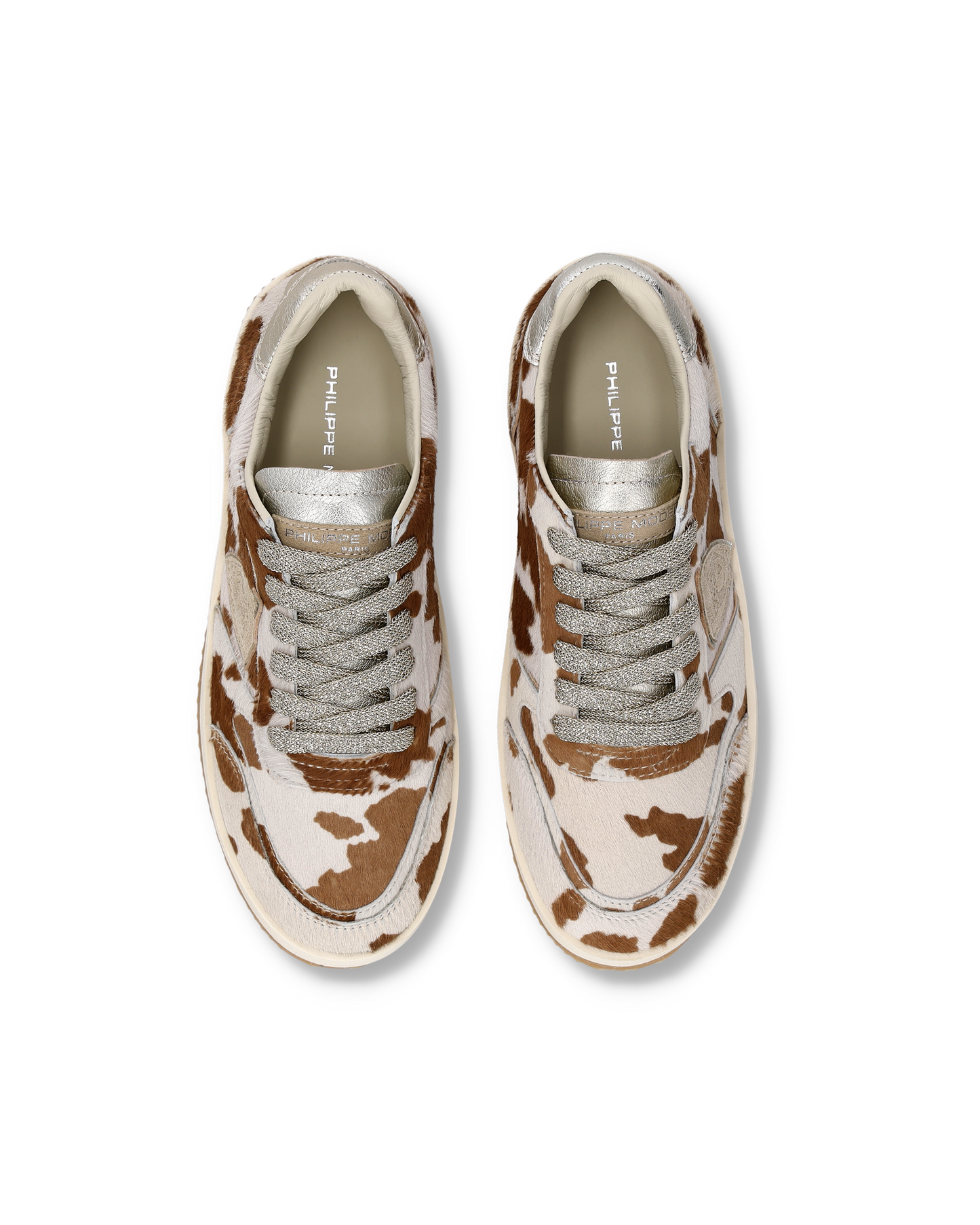 Sneakers Nice Tennis Women with Animal Print, White Brown