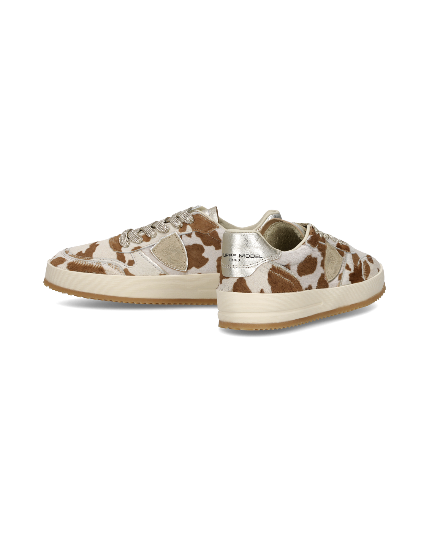 Sneakers Nice Tennis Women with Animal Print, White Brown