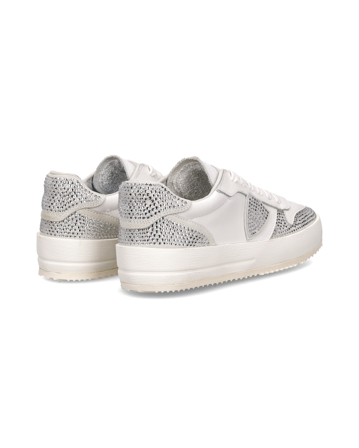 Sneakers Nice donna con strass, Bianco