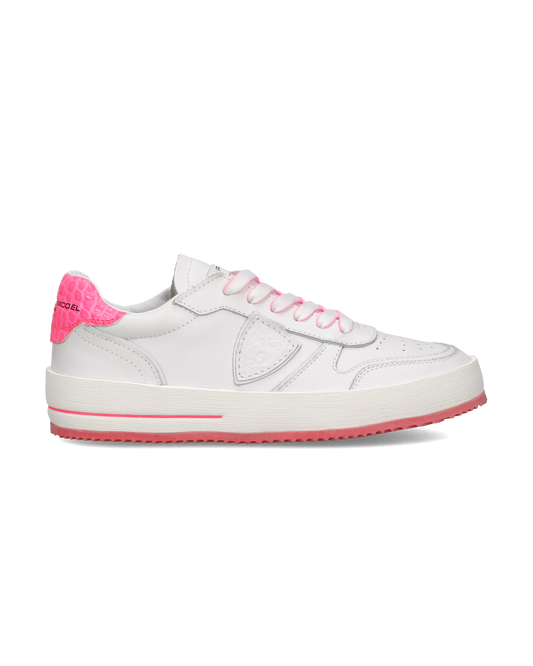 Sneakers Nice Donna, Bianco Fucsia