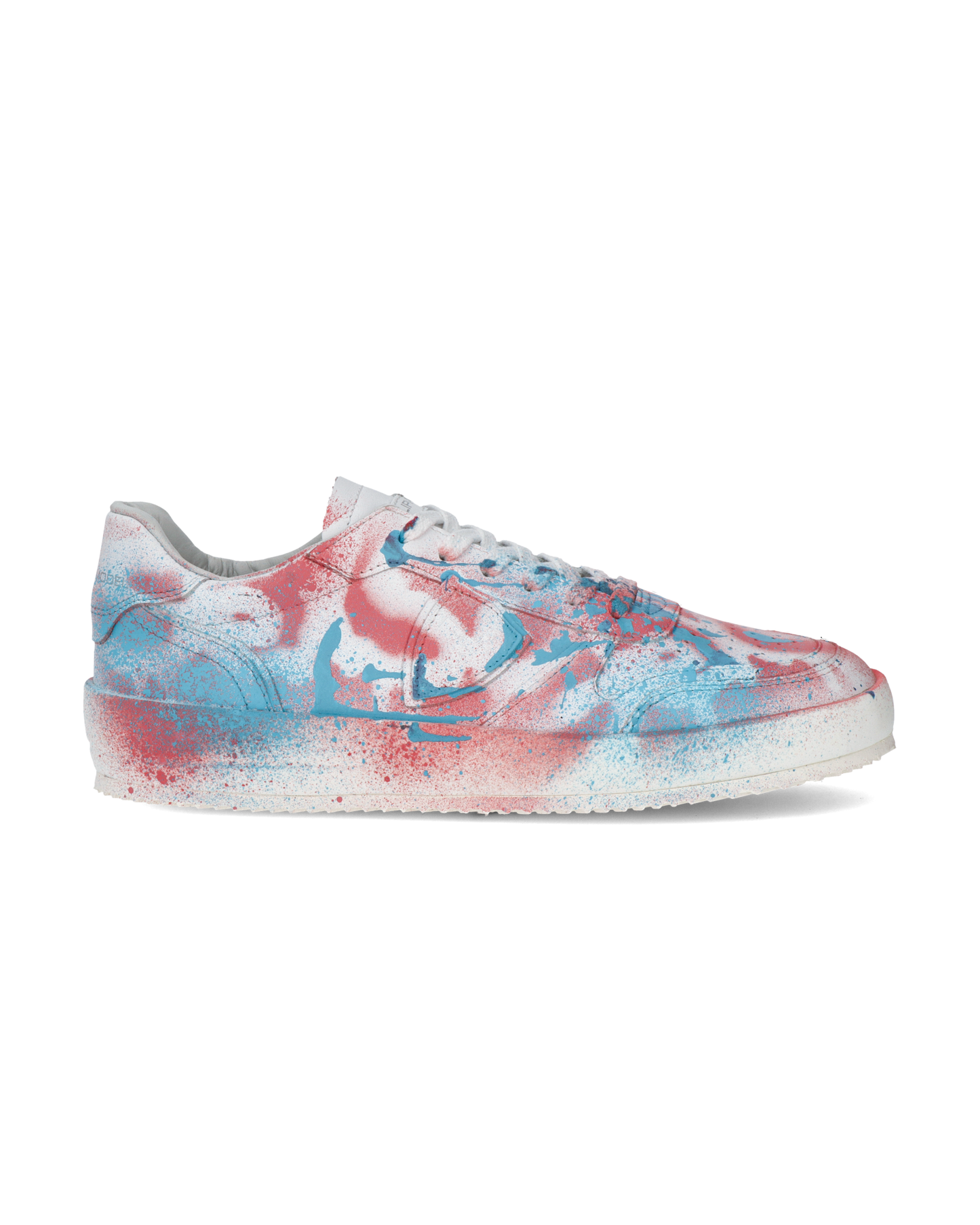 Sneakers Streetwear Nice Women, Leather - Blanc Azul Rose