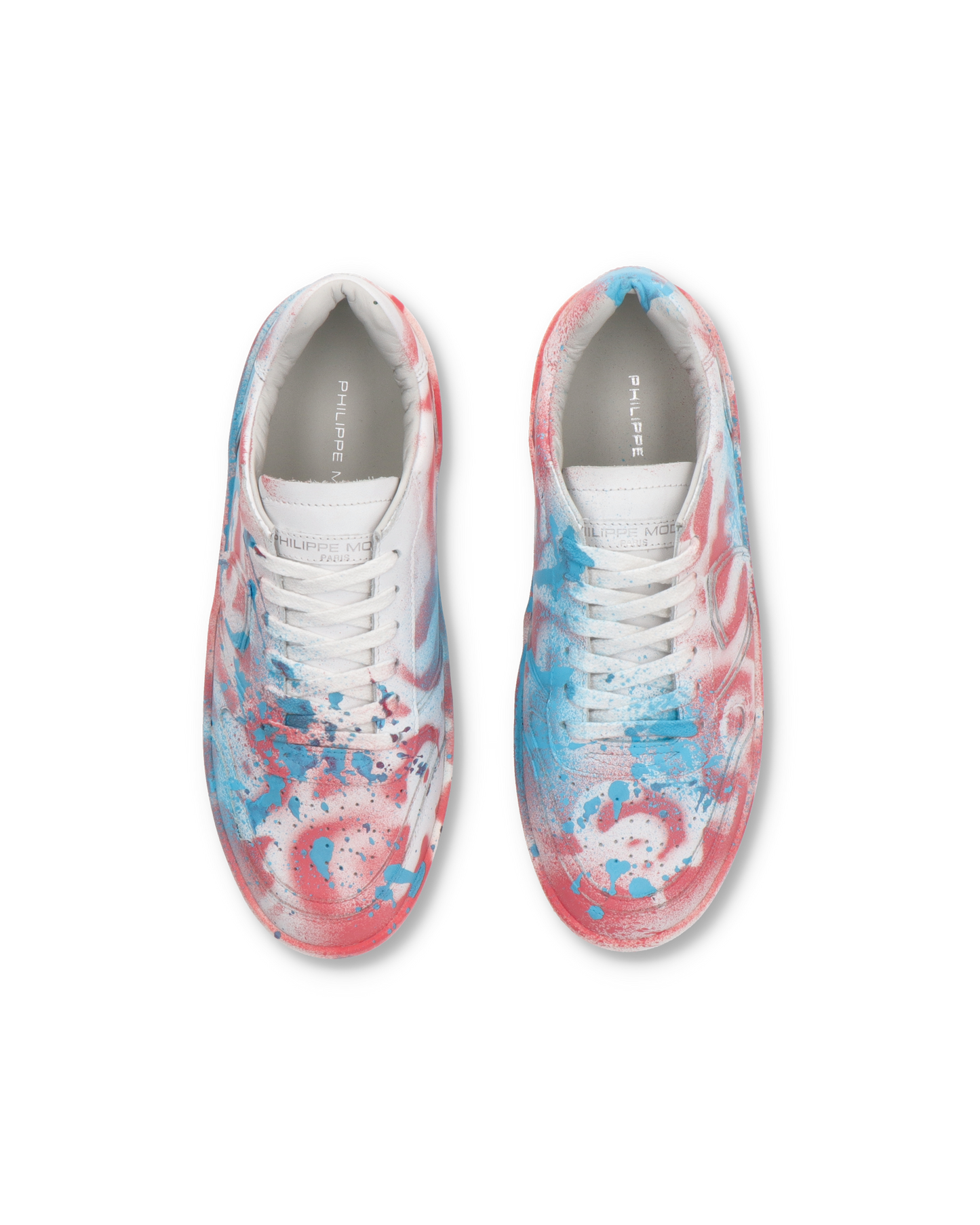 Sneakers Streetwear Nice Women, Leather - Blanc Azul Rose