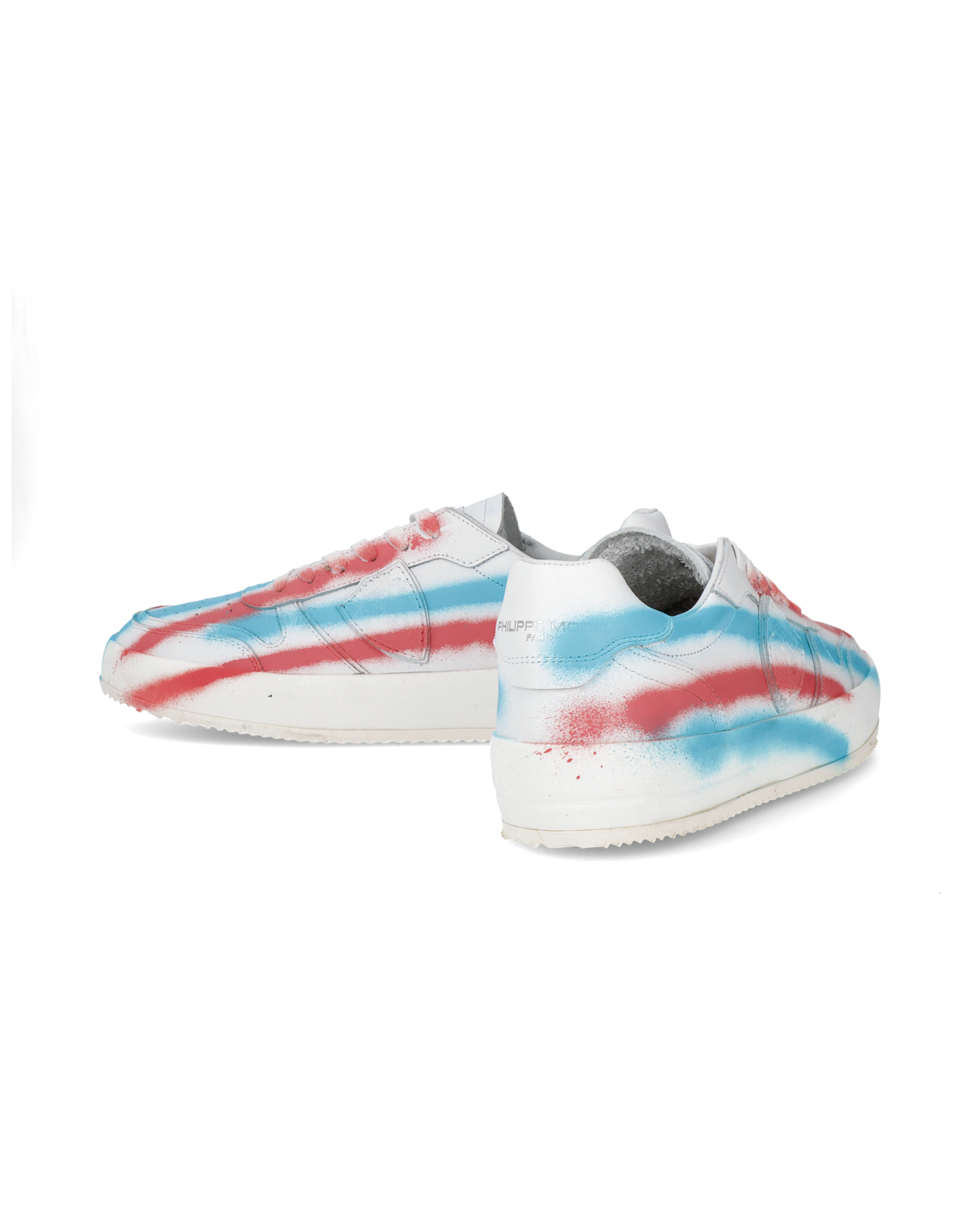 Sneakers Streetwear Nice Women, Leather - Blanc Rose Azul