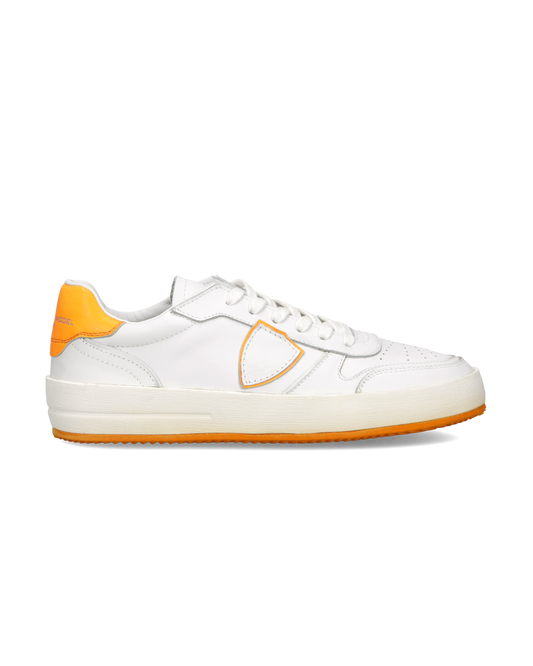 Sneakers Nice Uomo, Bianco Arancione