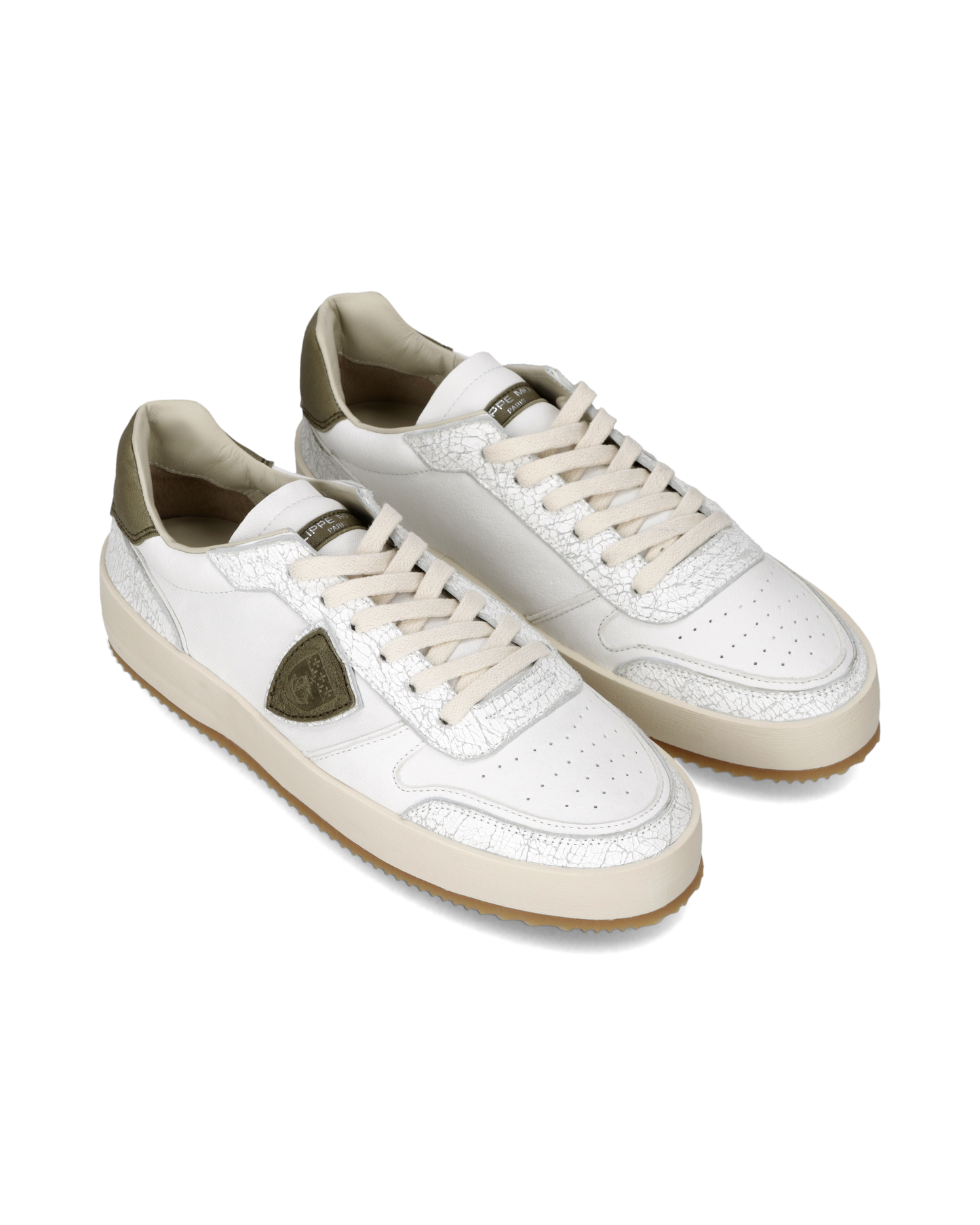 Sneakers Nice Uomo, Bianco Verde Militare