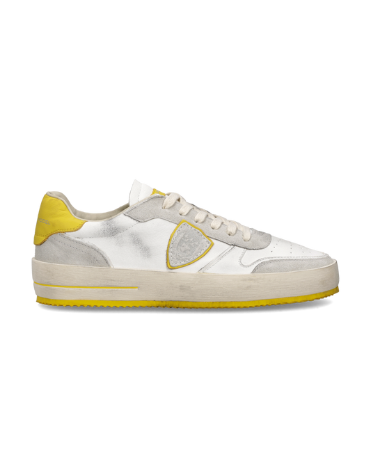 Sneakers Nice Uomo, Bianco Giallo