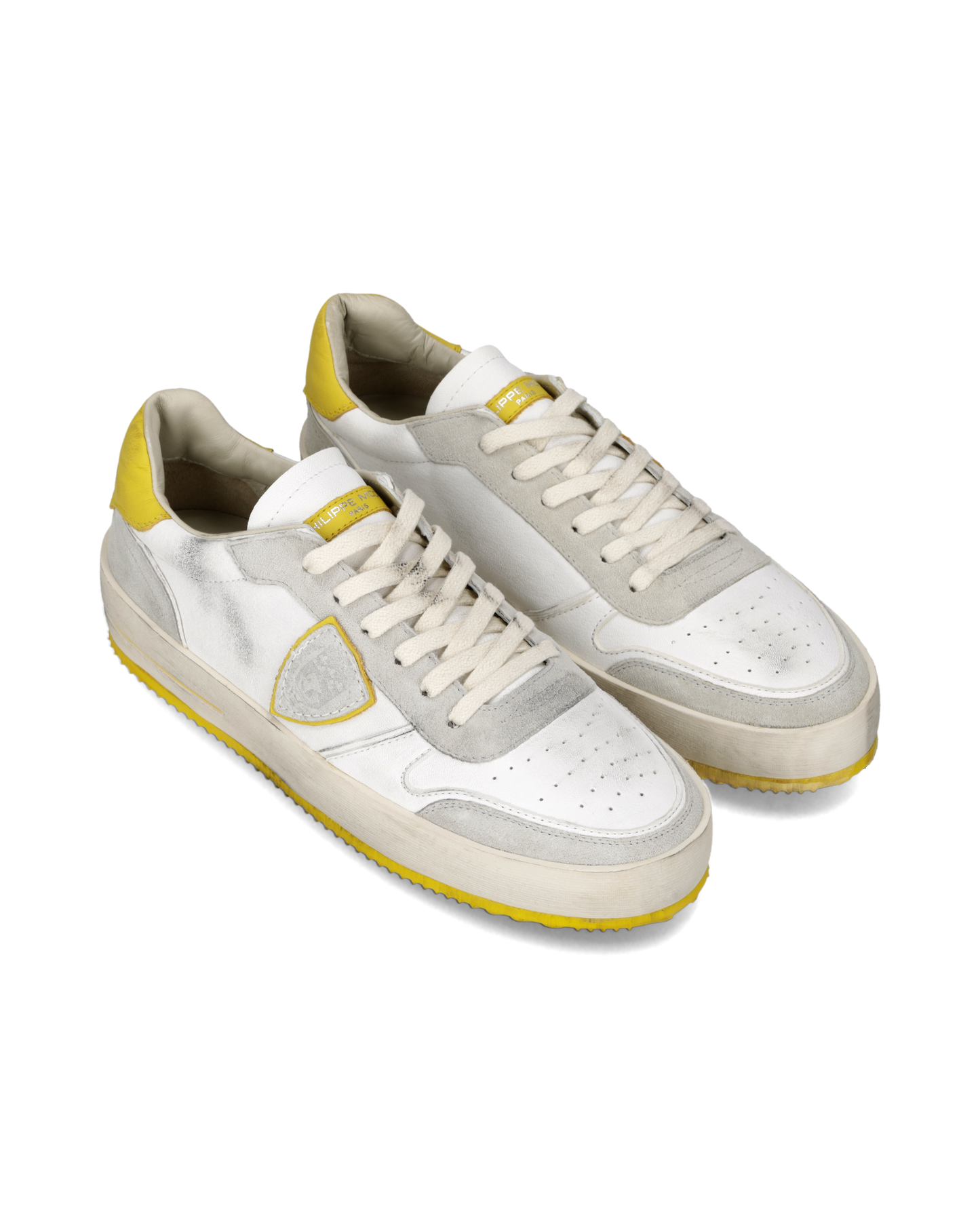 Sneakers Nice Uomo, Bianco Giallo