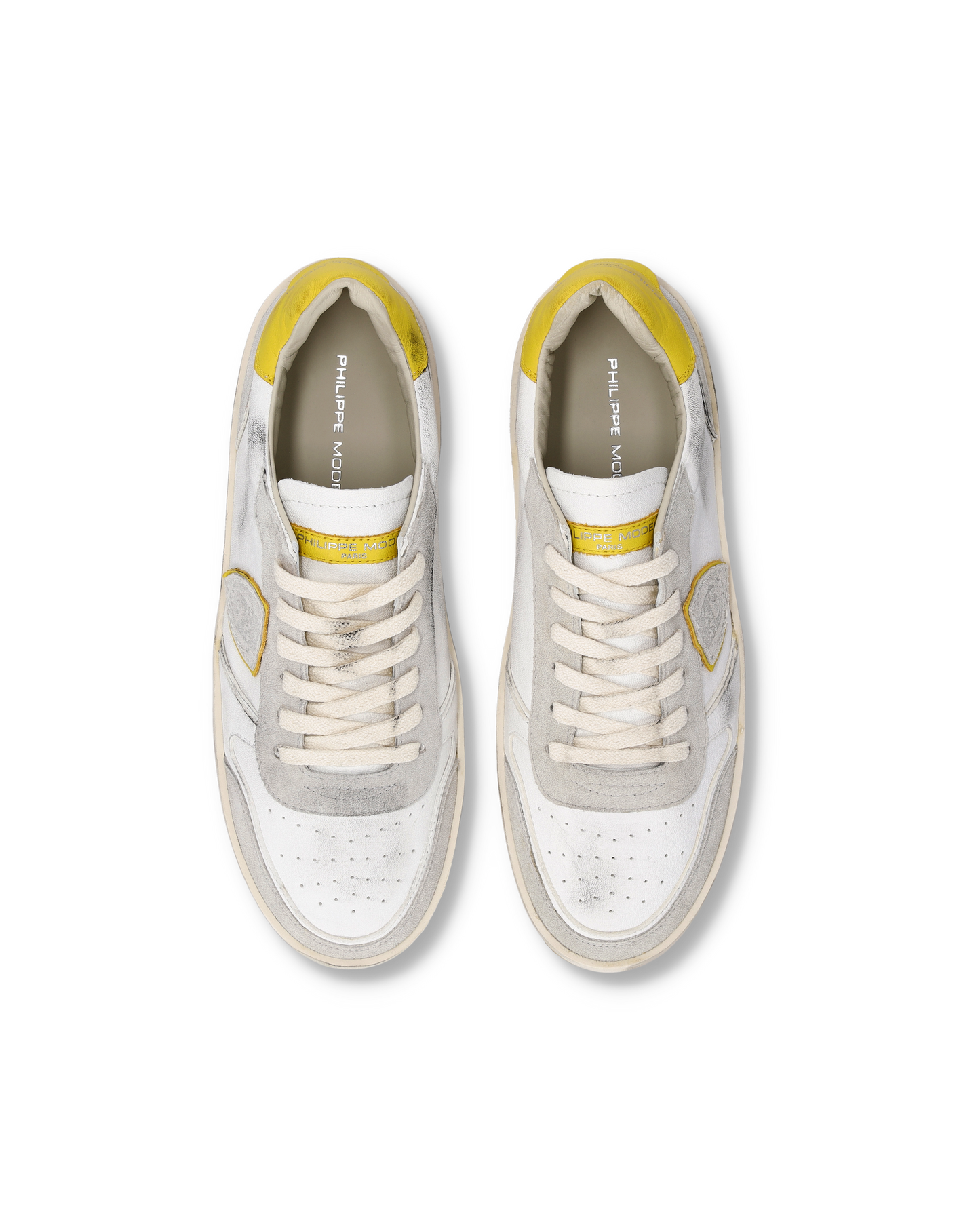 Sneakers Nice Uomo, Bianco Giallo