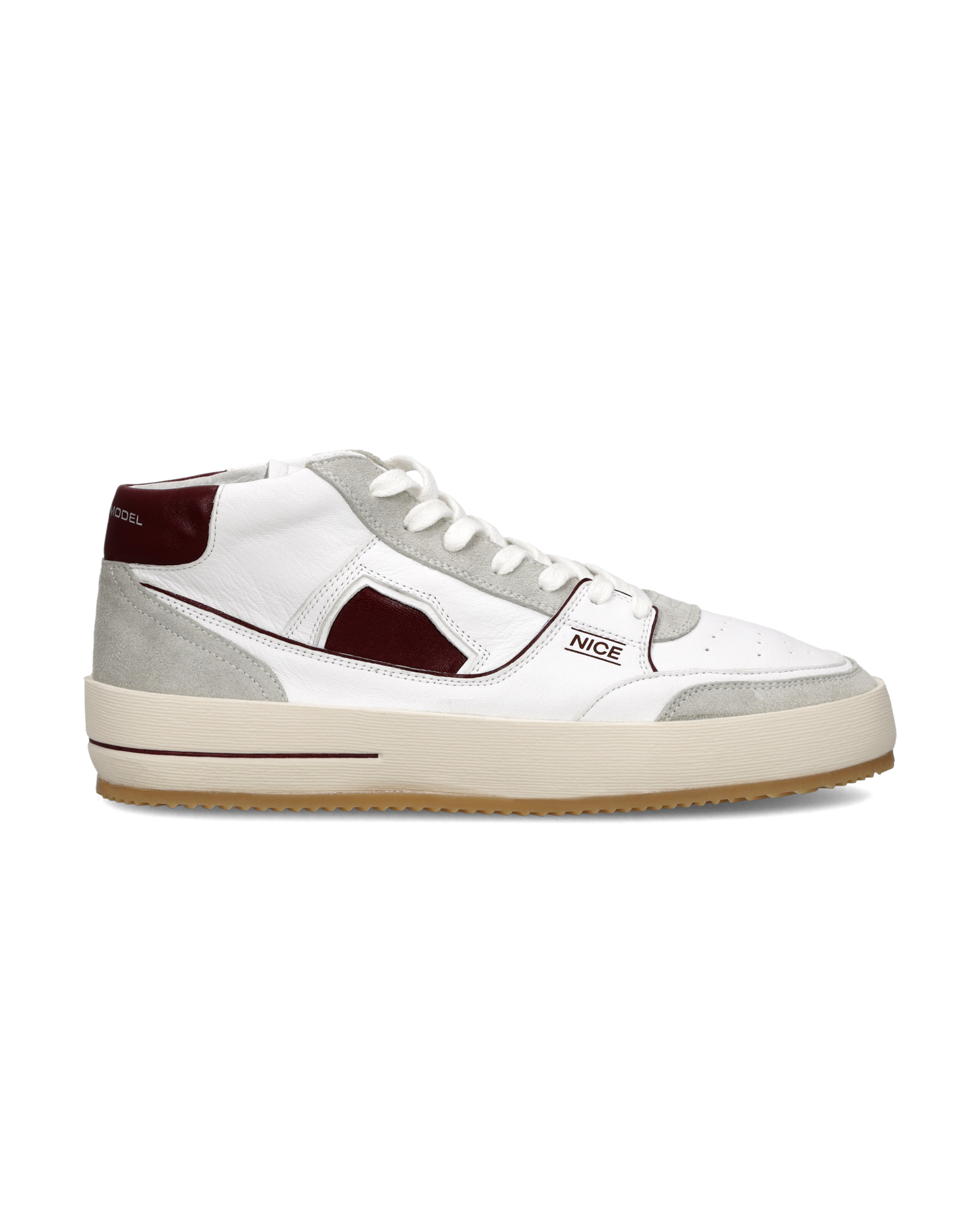 Sneakers Nice Uomo, Bianco Bordeaux