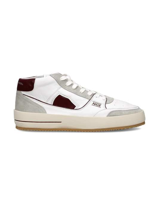 Sneakers Nice Uomo, Bianco Bordeaux